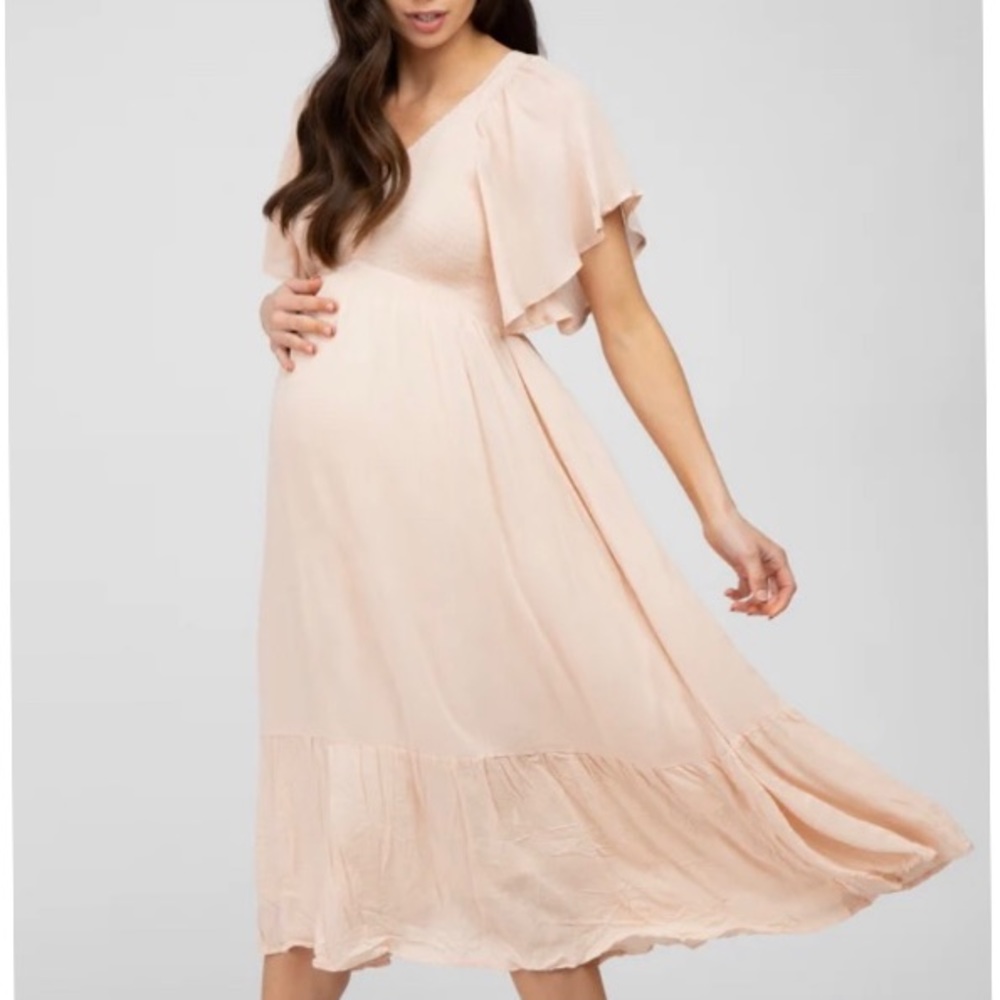Peach Maternity Dress